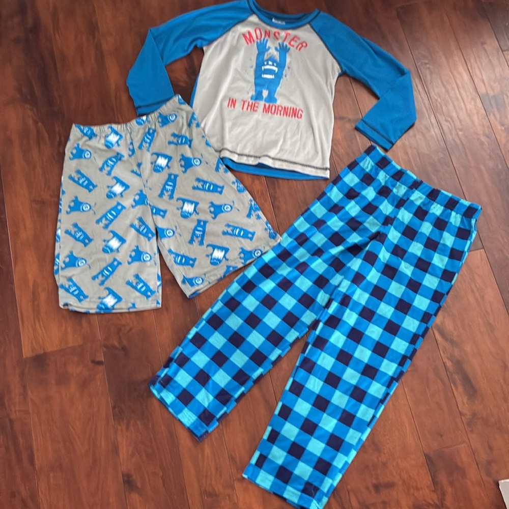 Boys long sleeve monster 3-piece pajamas set